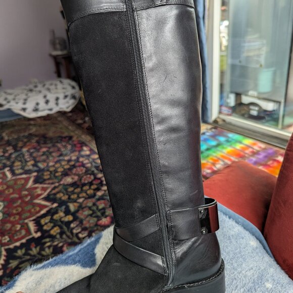 Tall black, leather & suede boots by Vince Camuto size 8.5 or 38 1/2 - Picture 7 of 7
